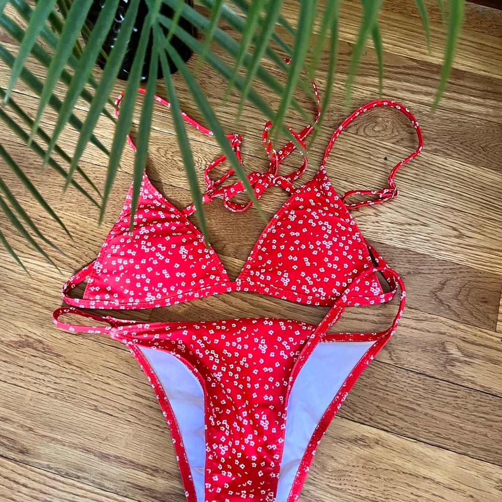 red cute bathing suit